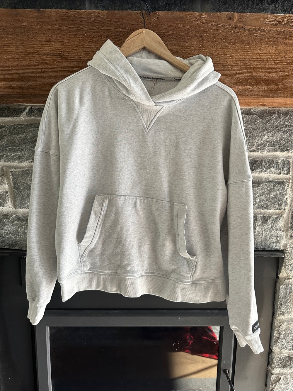 Calvin Klein Performance Heather Gray Pullover Hoodie